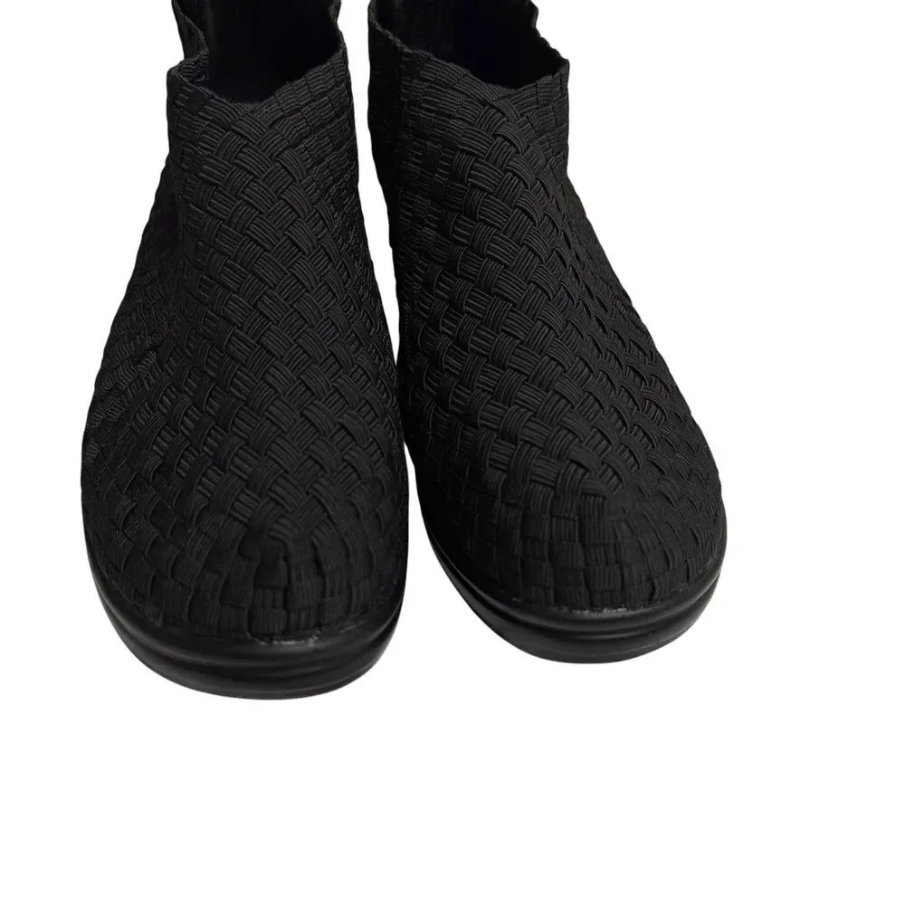 Bernie Mev Chesca Woven Shoes Clogs Slip On Heeled Women Black 36 US 5.5 NIB